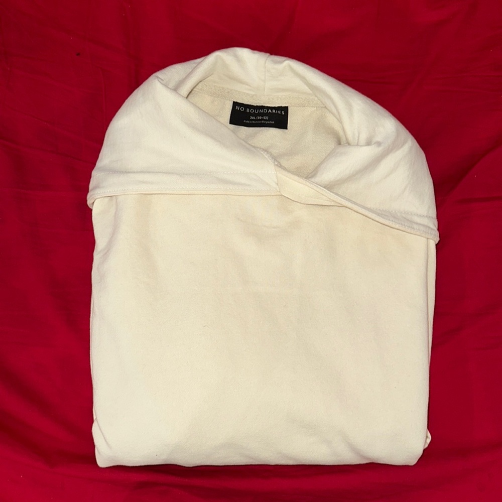 No Boundaries Plain Light Cream Hoodie